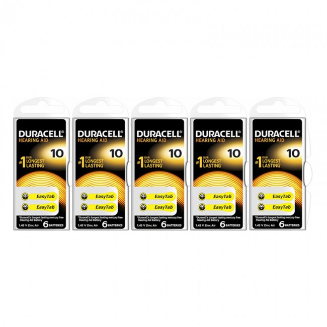 Duracell Activair 10 Numara İşitme Cihazı Pili 6x5 (30 adet)